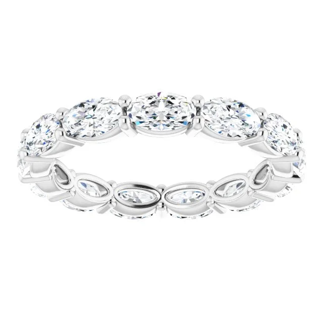 promise ring sets for women-2.73 ct. Oval Diamond East West Set Eternity Band