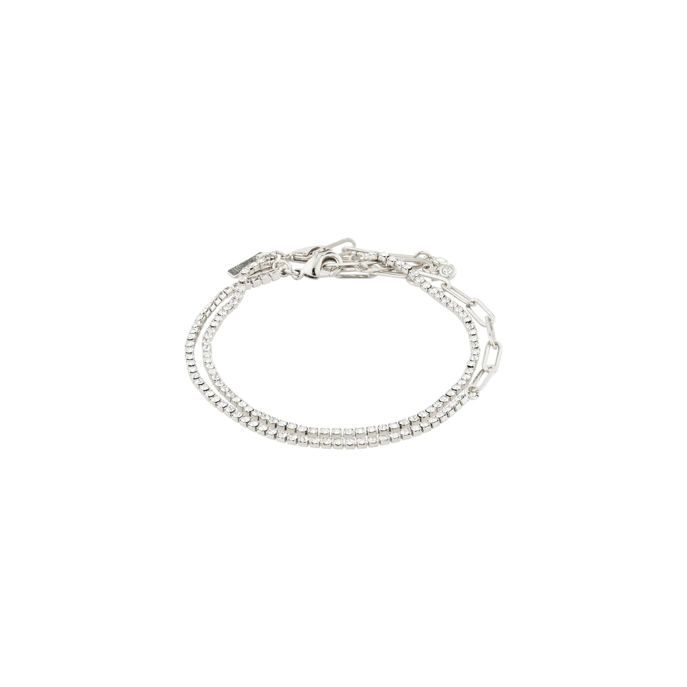 crystal bracelets for women-Rowan Silver Plated 2-in-1 Crystal Bracelet Set