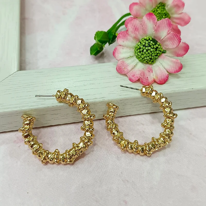 long earrings for women-Infinity Jewels Gold Plated Hypoallergenic Nickel Free Hoop Earrings