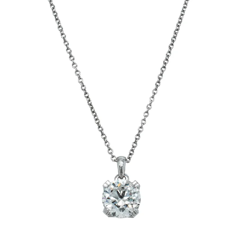 luxury pendant necklaces for women-18ct White Gold 2.00ct Diamond Blossom Pendant