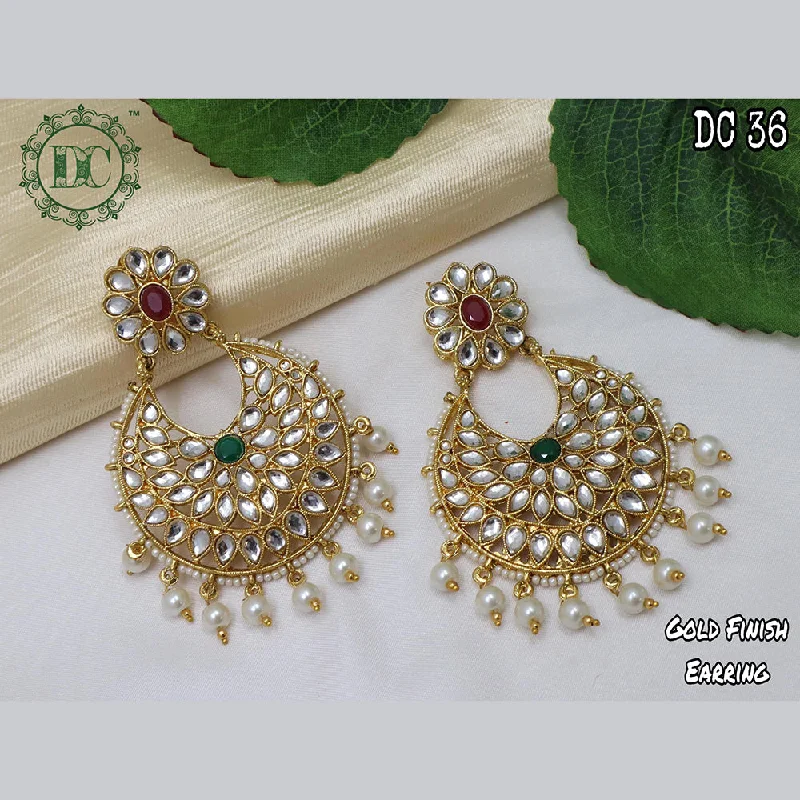 luxury pearl earrings for women-Diksha Collection Gold Plated Dangler Earrings