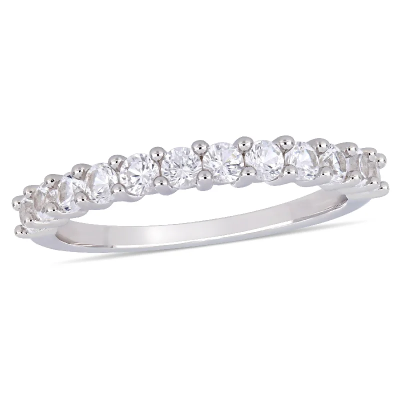 oval engagement rings-Mimi & Max 1 1/10ct TGW Created White Sapphire Stacking Ring in Sterling Silver