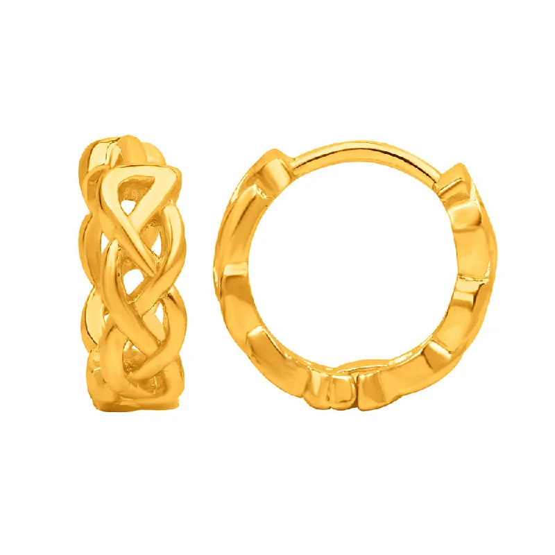 retro earrings for women-Mahi Gold Plated Exquisite Piercing Hoopp Bali Pair of Mens Earrings (ER1109764GMen)