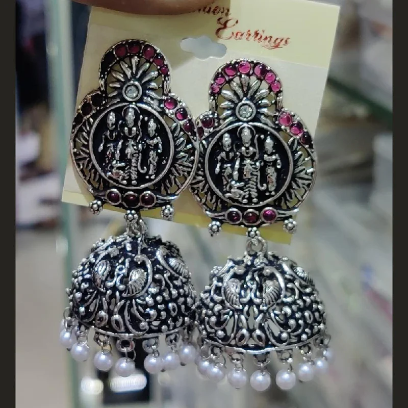 sparkly earrings for women-Manisha Jewellery Oxidised Jhumki Earrings