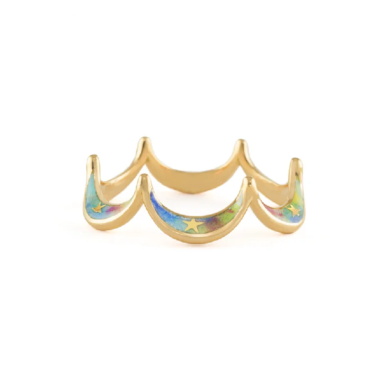 elegant gold rings for women-Jado Flora -  Sunshine Rainbow