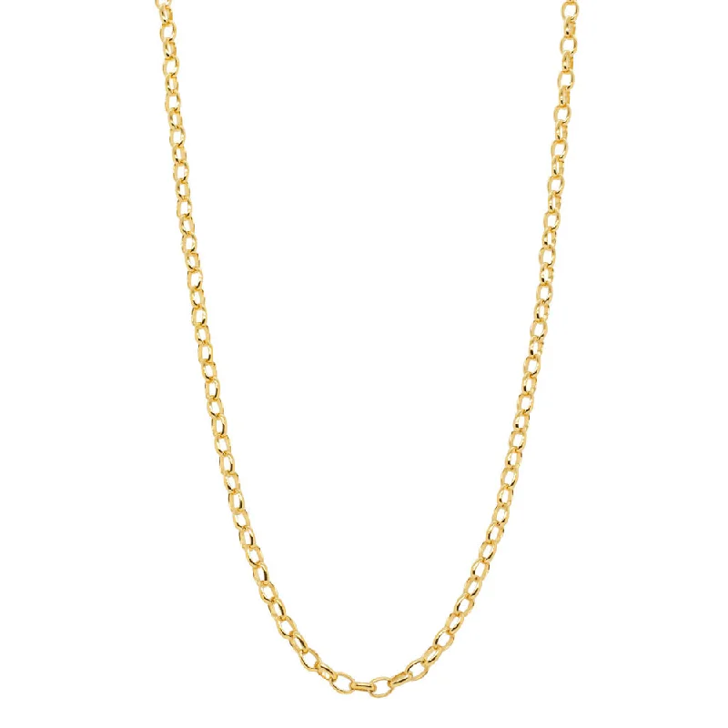 elegant pendant necklaces for women-9ct Yellow Gold Oval Belcher Chain