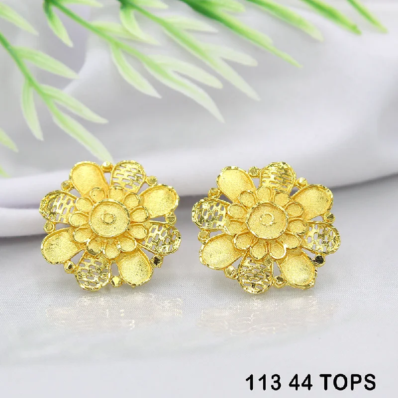 luxury hoop earrings for women-Mahavir Dye Gold Studs Earrings