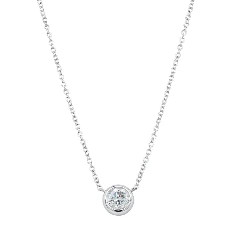 silver heart necklaces for women-18ct White Gold .50ct Diamond Natalia Pendant