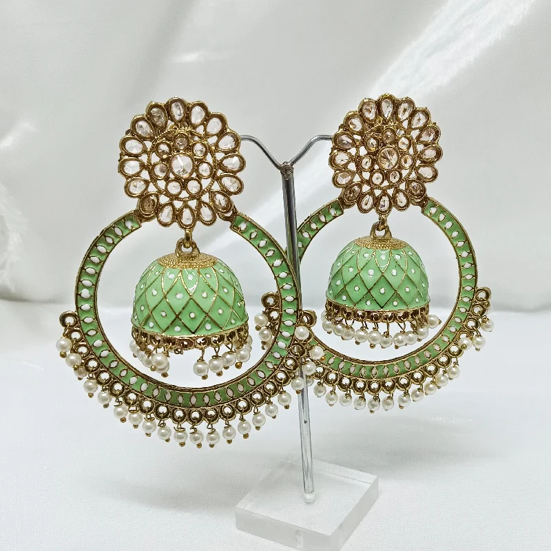 pearl drop earrings for women-Bhavi Jewels Gold Plated Jhumki Earrings