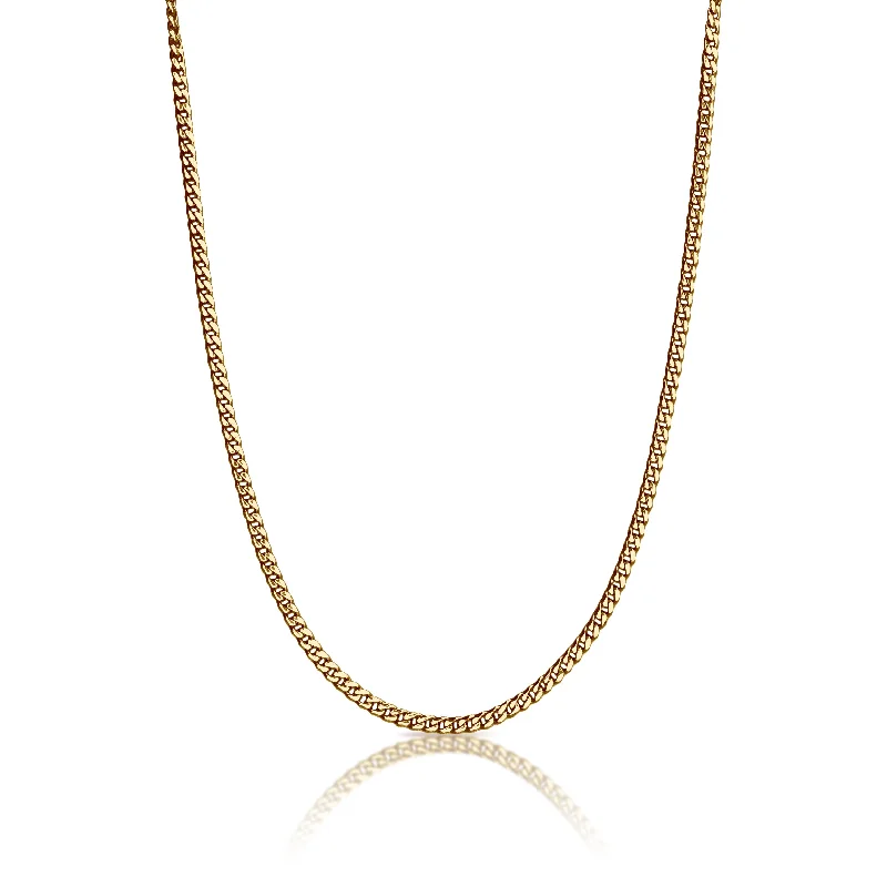 initial necklaces for women-4.5mm Cuban Link Chain Necklace - 14K Gold Plated Stainless Steel