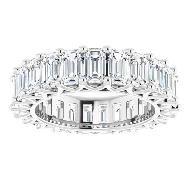 moonstone rings for women-6.67 ct. Emerald Cut Diamond Eternity Band Shared Prong Ring