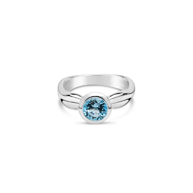 vintage rings for women-Ebb Tide Blue Topaz Ring