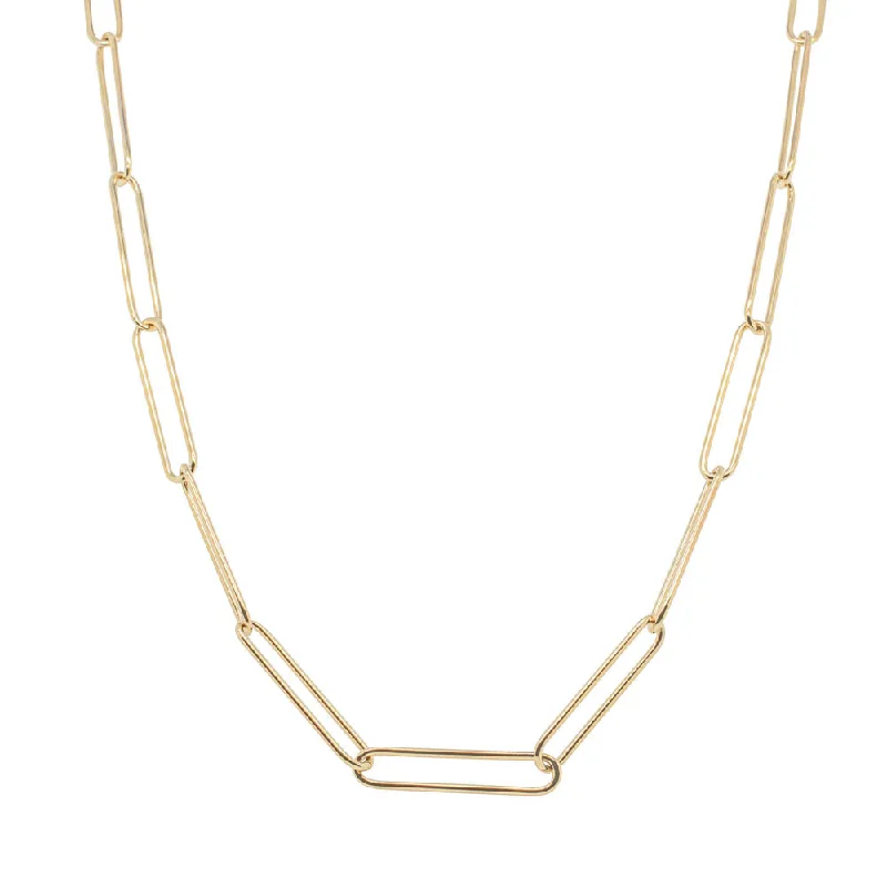 gold necklaces for women-9ct Yellow Gold Paperclip Link Necklace