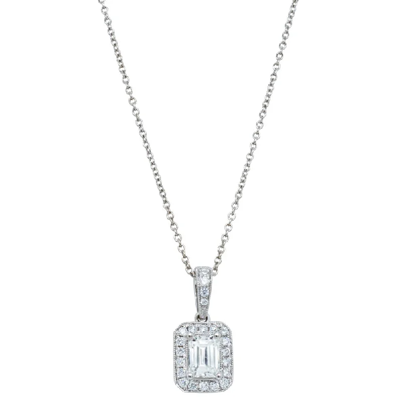 gemstone pendants for women-18ct White Gold .97ct Diamond Necklace