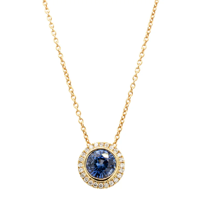 men’s necklaces for women-18ct Yellow Gold 1.38ct Sapphire & Diamond Isla Pendant