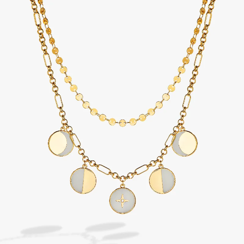 minimalist gold necklaces for women-Moon Phase Necklace