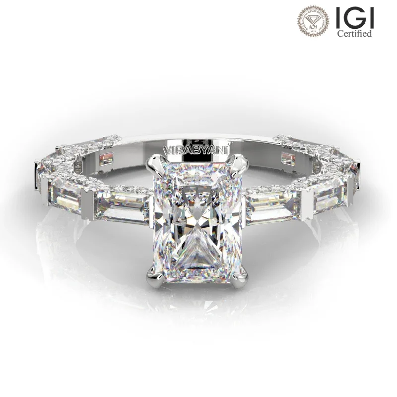 bold rings for women-Francesca Radiant Lab Grown Diamond Engagement Ring IGI Certified