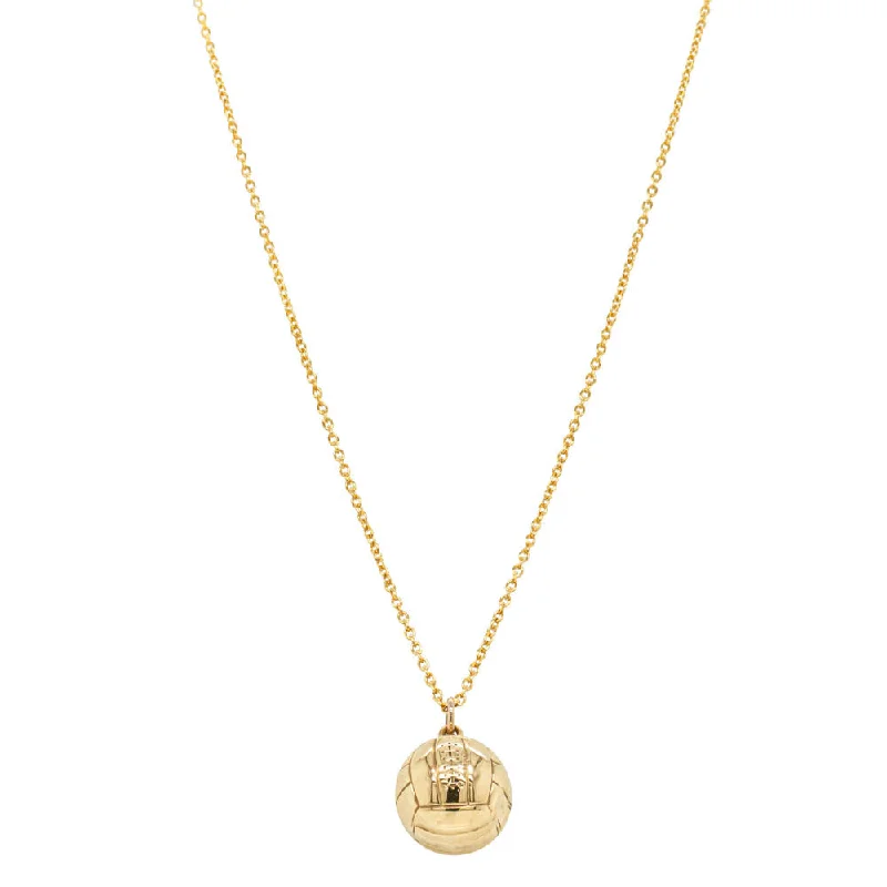 vintage necklaces for women-Deja Vu 9ct Yellow Gold Hollow Football Necklace