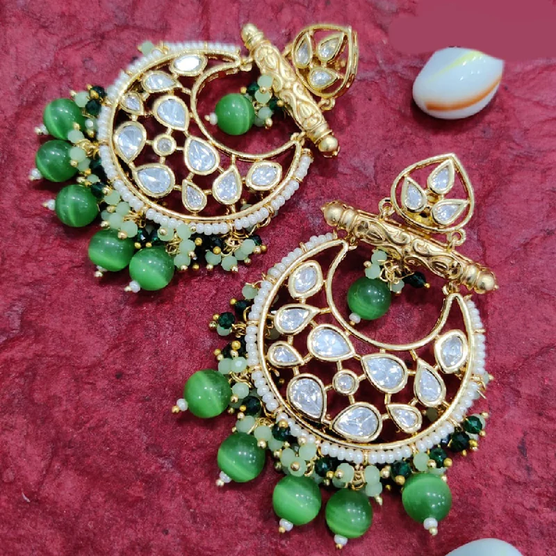 oval earrings for women-Jewel Addiction Gold Plated Kundan Dangler Earrings