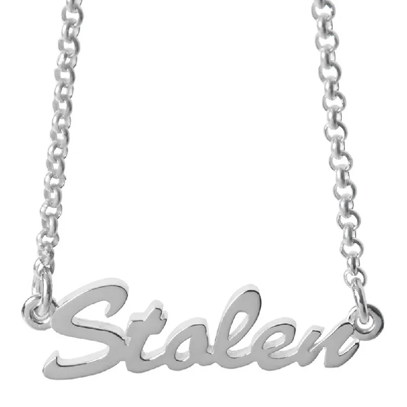 pendant necklaces for women-Stolen Girlfriends Club Stolen Script Necklace