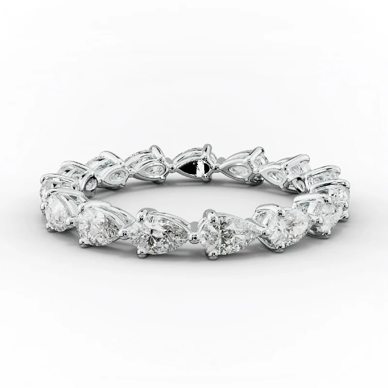 chunky rings for women-1.0 Carat East West Pear Shape Diamond Eternity Band