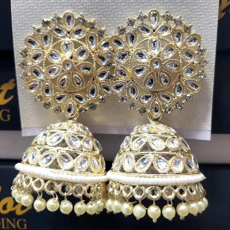 diamond stud earrings for women-Manisha Jewellery Kundan Jhumki Earrings