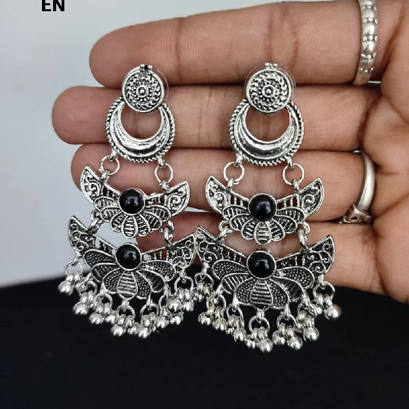 long earrings for women-Lucentarts Jewellery Silver Plated Dangler Earings