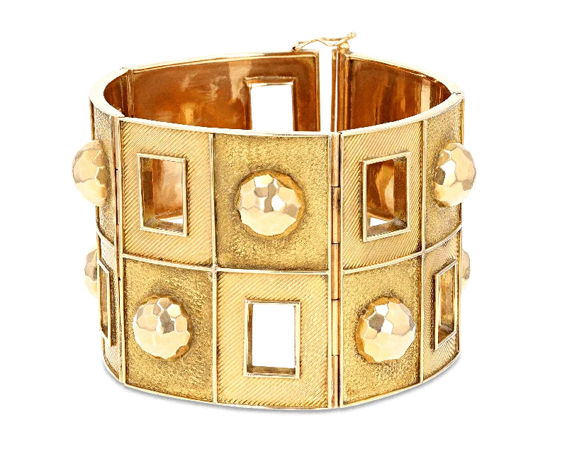 bridal bangles for women-Square Gold Bracelet