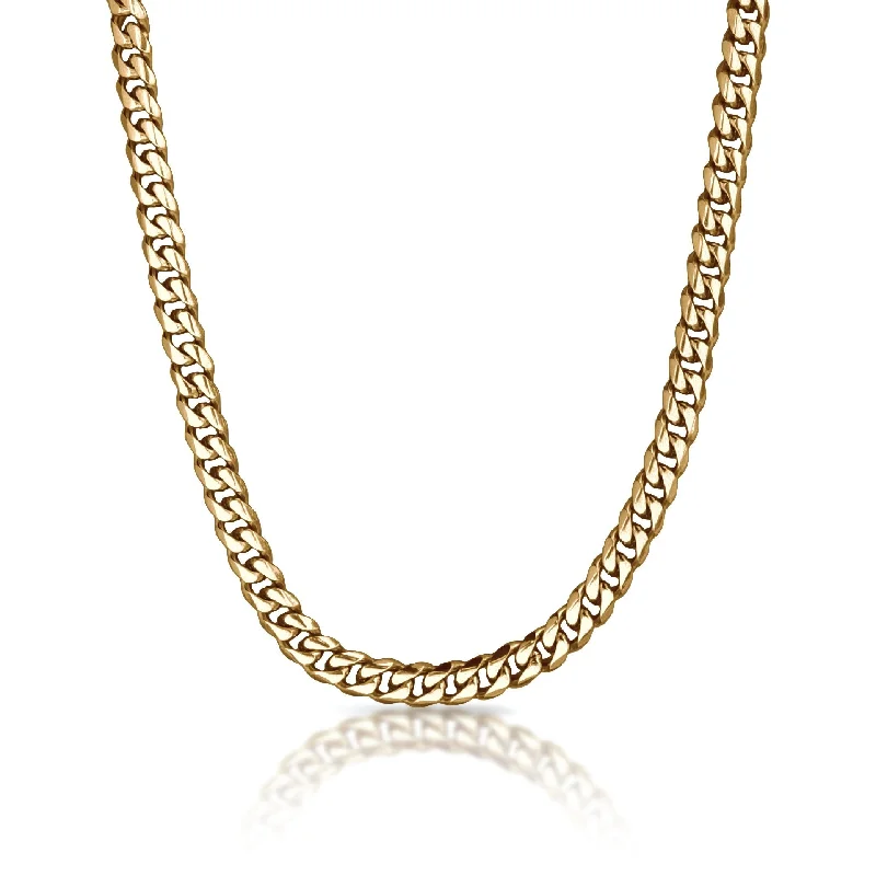 delicate pendant necklaces for women-9mm Cuban Link Chain Necklace - 14K Gold Plated Stainless Steel