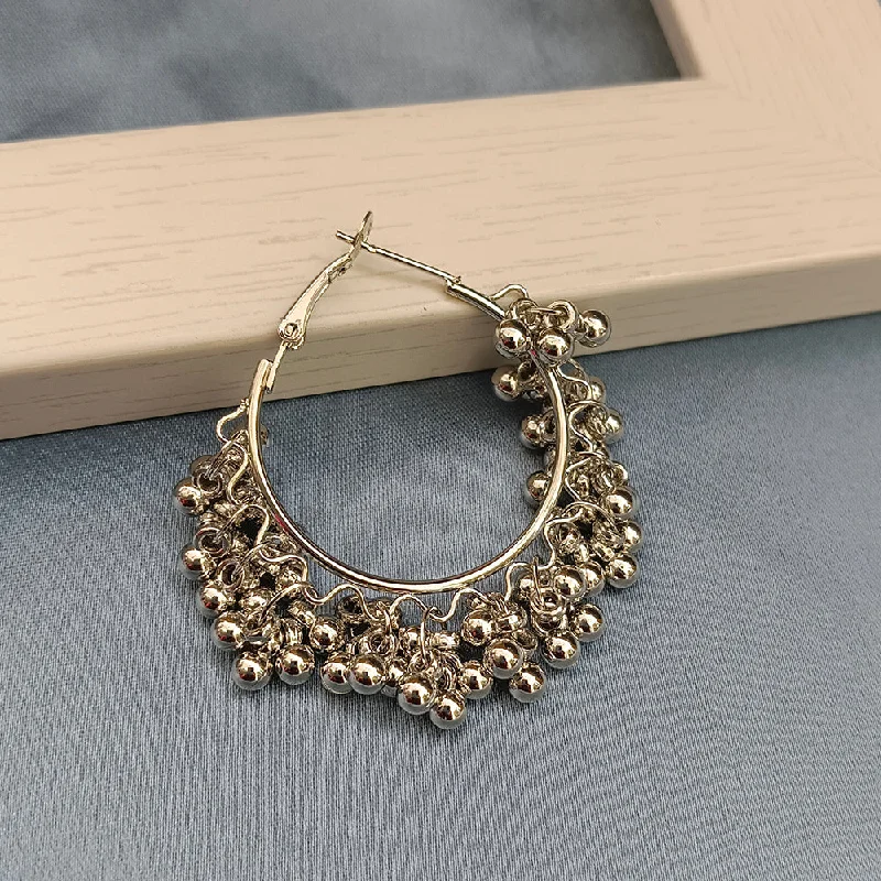 statement hoop earrings for women-Viky Silver Plated Hoop Earrings