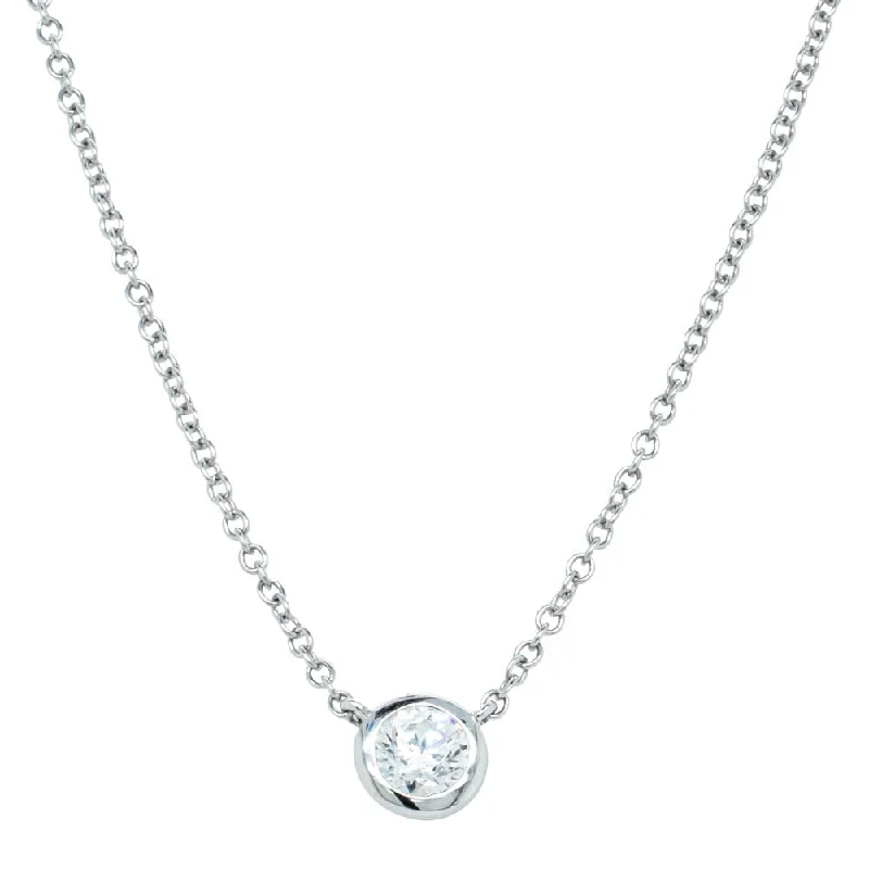 silver heart necklaces for women-18ct White Gold .30ct Diamond Natalia Pendant