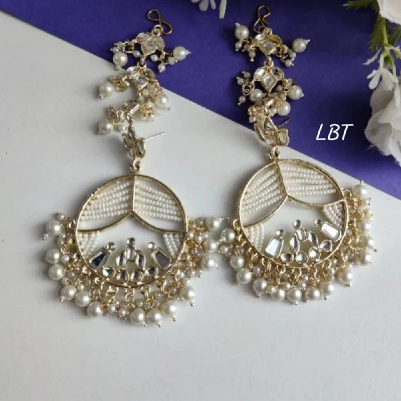 sapphire earrings for women-Lucentarts Jewellery Gold Plated Dangler Earrings