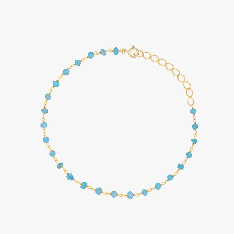 sterling silver bracelets for women-Turquoise Rosary Bracelet