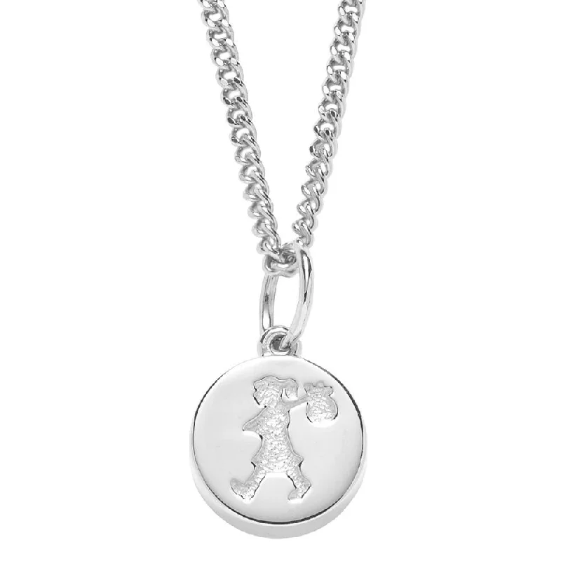 vintage-style necklaces for women-Karen Walker Runaway Girl Stamp Pendant - Sterling Silver