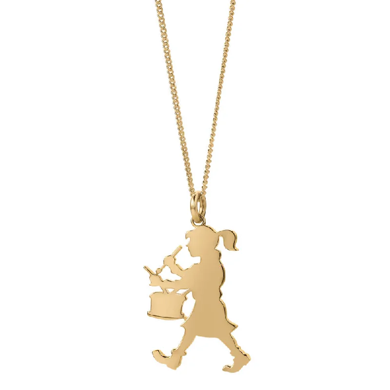 women’s layered silver necklaces-Karen Walker Drummer Girl Necklace - 9ct Yellow Gold