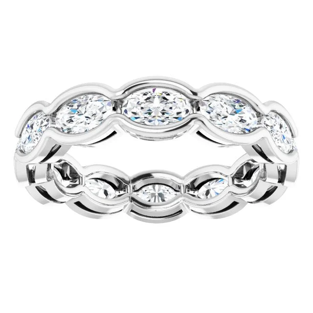 unique wedding rings for women-2.52 ct. Oval Diamond Eternity Band