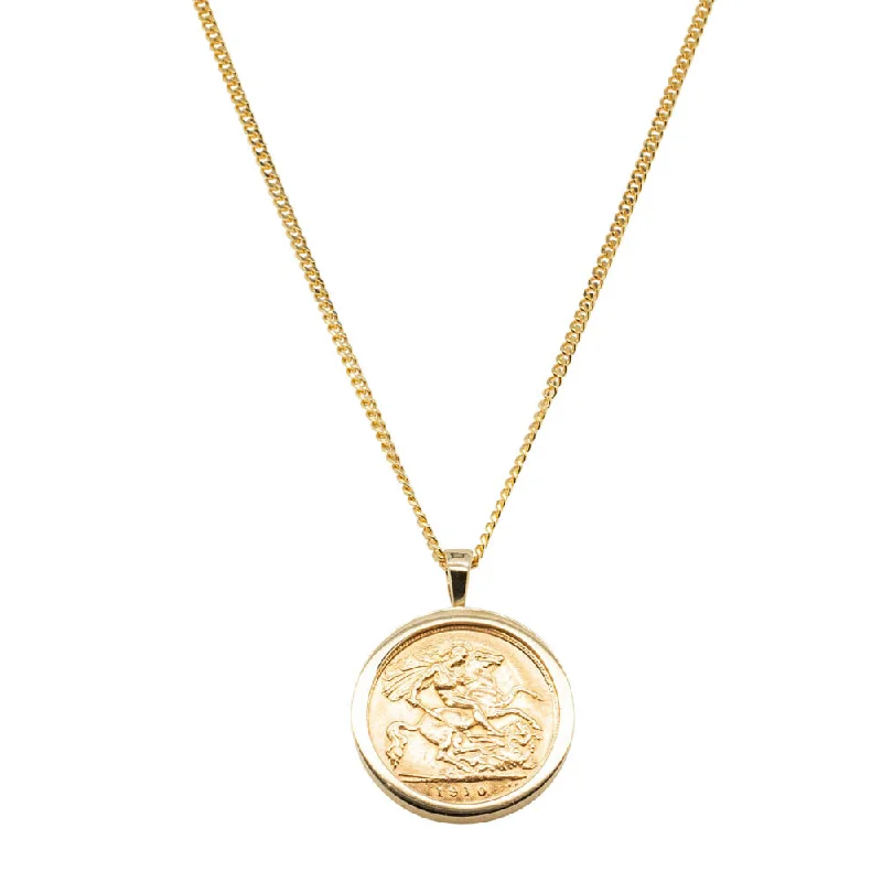 elegant gold necklaces for women-9ct Yellow Gold Half Sovereign Pendant