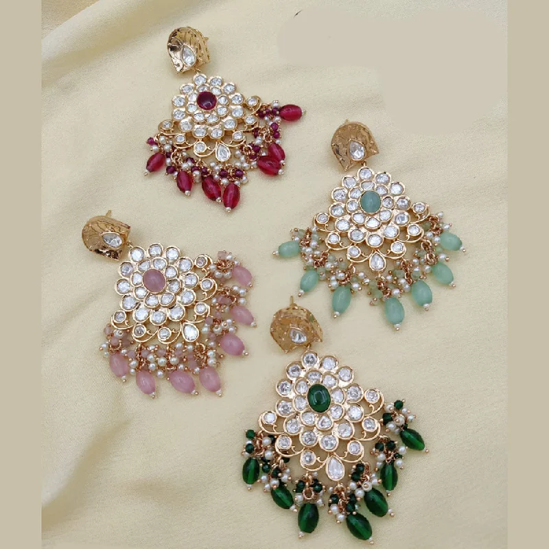 vintage diamond earrings for women-Jewel Addiction Gold Plated Kundan Dangler Earrings