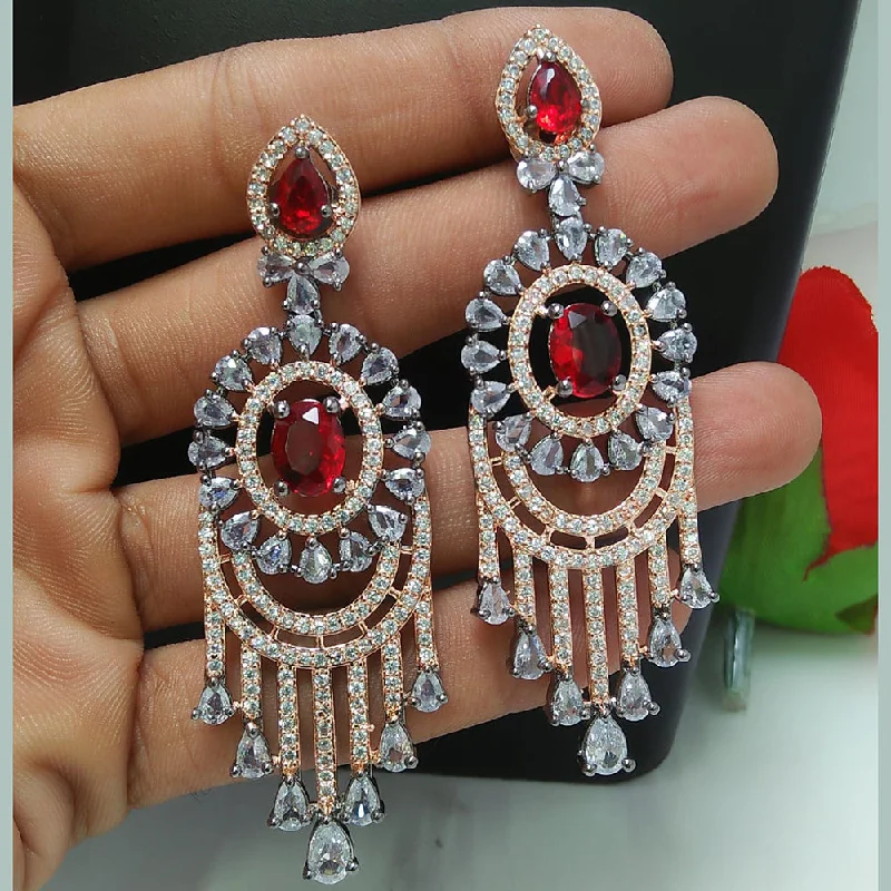 gemstone stud earrings for women-Manisha Jewellery 2 Tone AD Dangler Earrings