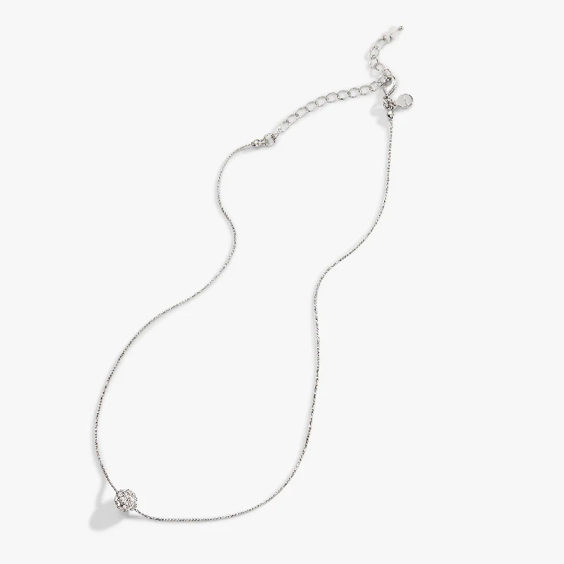 silver necklaces for women-Fireball Necklace, Crystal