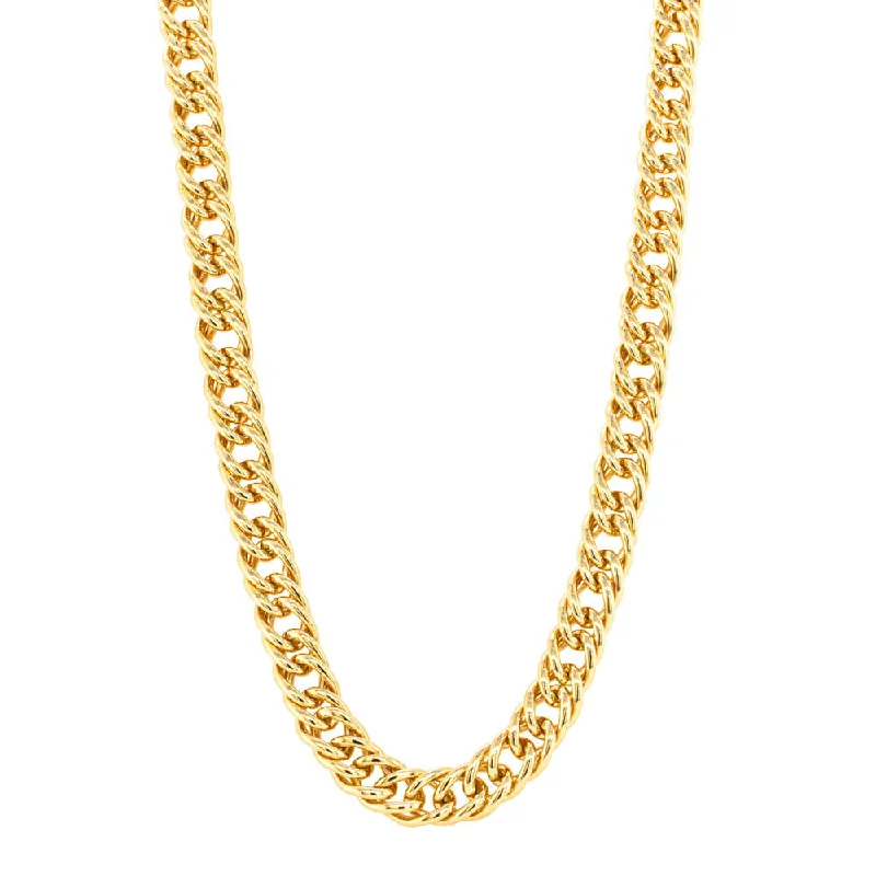 gold chain necklaces for women-9ct Yellow Gold Double Curb Link Necklace