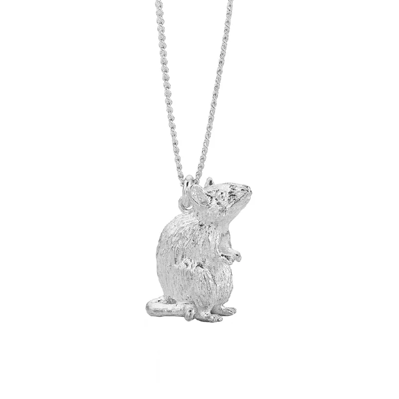 fine gold necklaces for women-Karen Walker Lunar Rat Necklace - Sterling Silver