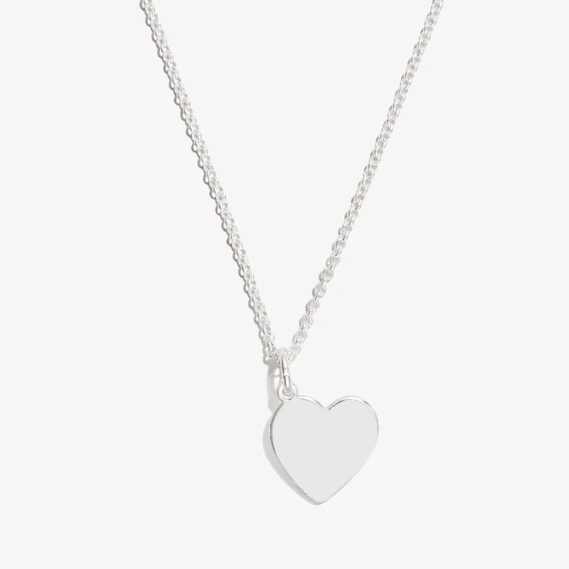 statement necklaces for women-Heart Charm Necklace, 21''