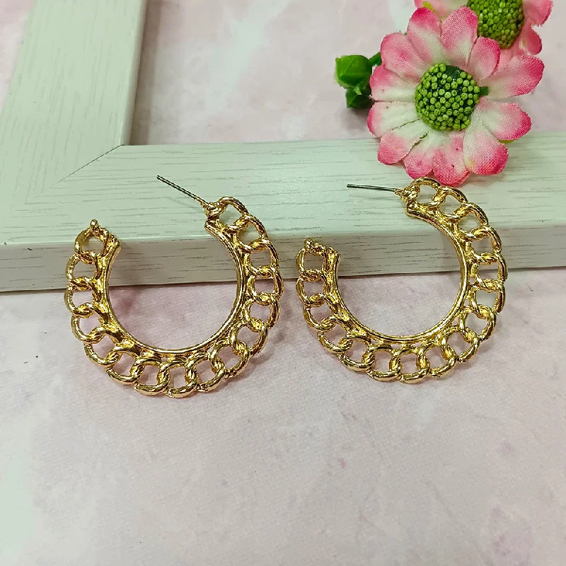 colorful gemstone earrings for women-Infinity Jewels Gold Plated Hypoallergenic Nickel Free Hoop Earrings