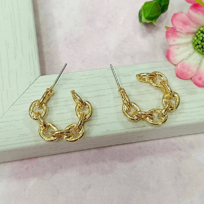 small hoop earrings for women-Infinity Jewels Gold Plated Hypoallergenic Nickel Free Hoop Earrings