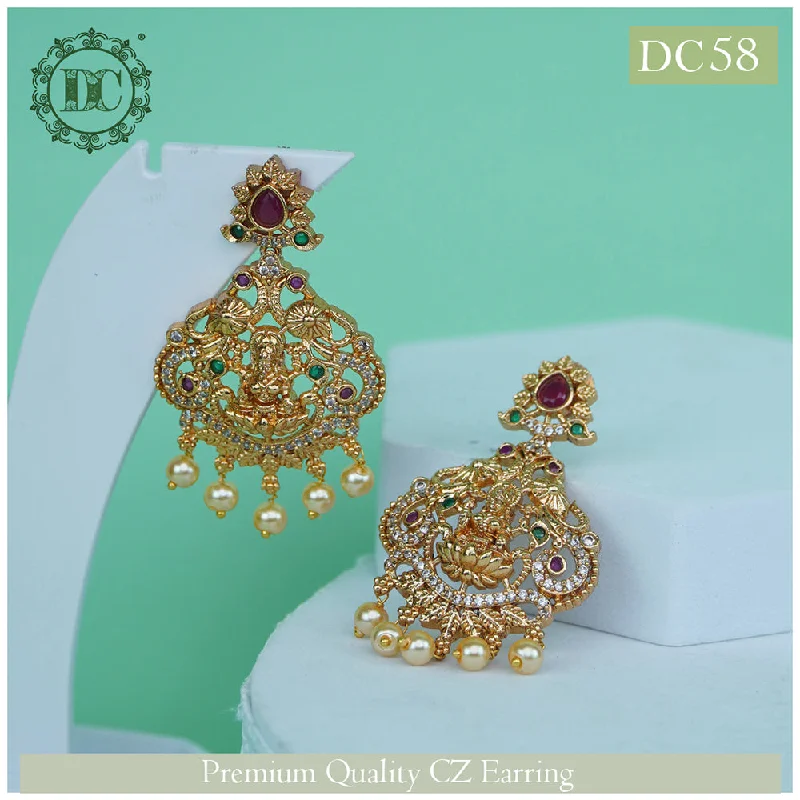 gemstone drop earrings for women-Diksha Collection Gold Plated Dangler Earrings