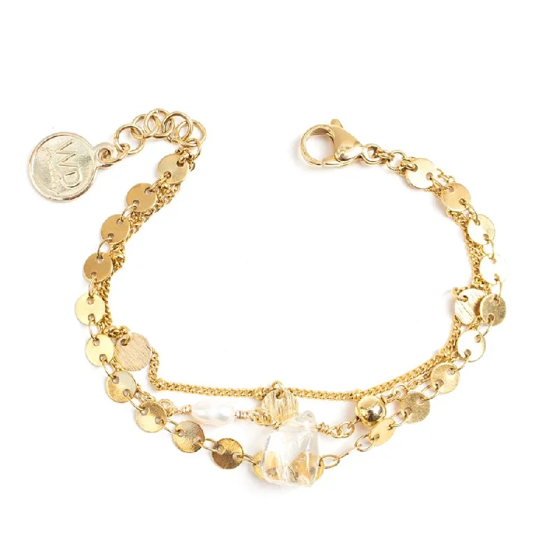 simple gold bracelets for women-Gold Plated Satin Bracelet