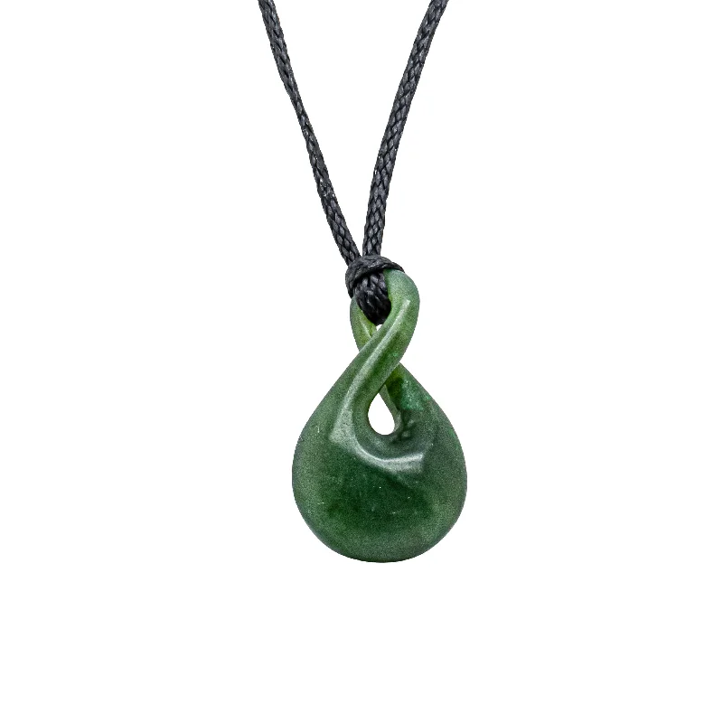 women’s layered gold necklaces-NZ Greenstone Twist Pendant