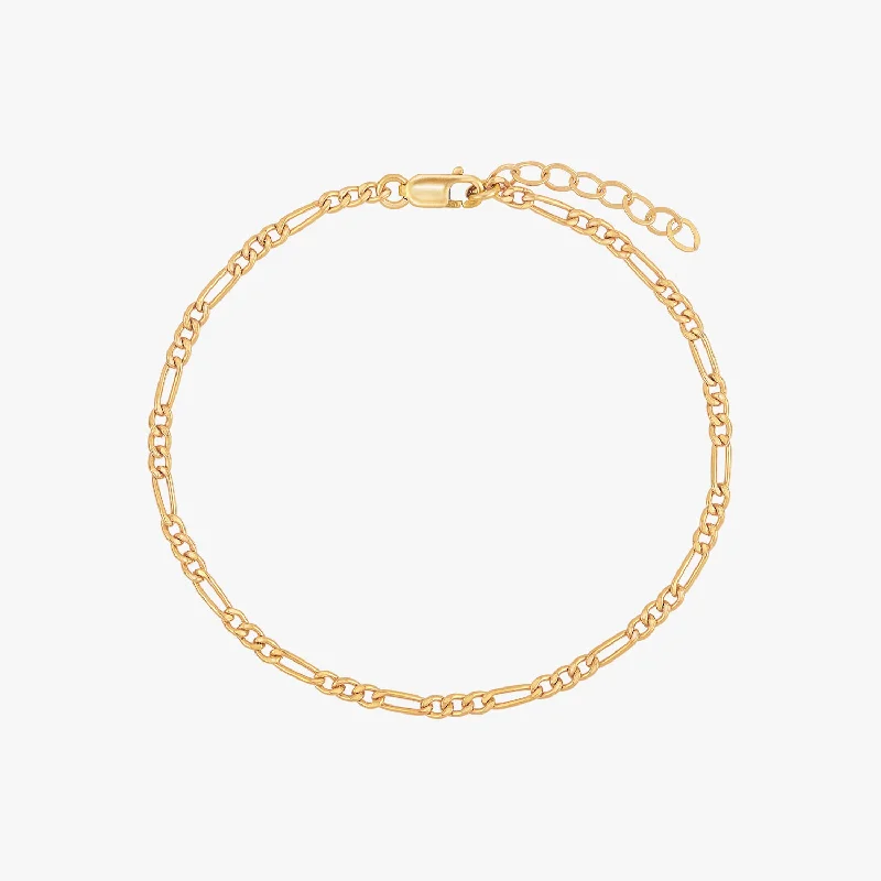 simple gold bracelets for women-Dainty Figaro Chain Bracelet