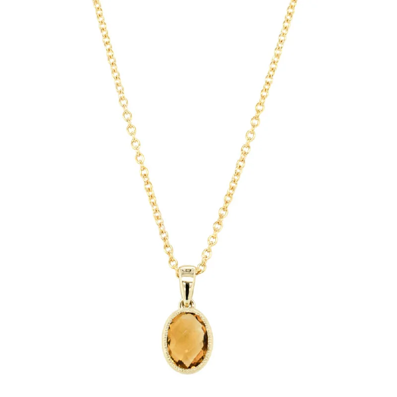 heart-shaped necklaces for women-9ct Yellow Gold Citrine Elderflower Pendant